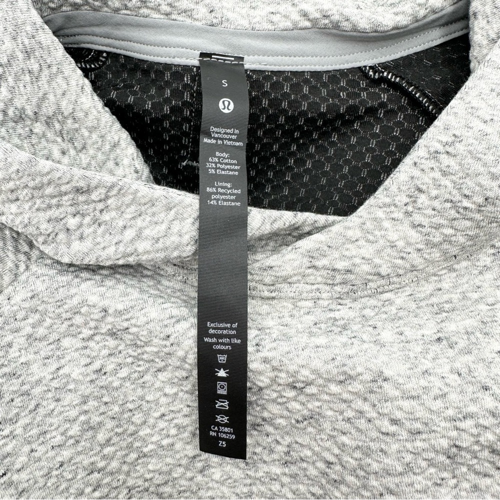 Lululemon At Ease Hoodie Heathered Melody Light Grey / Black - Picture 14 of 16